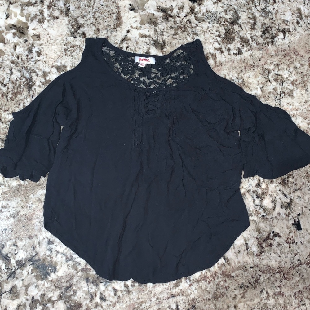 Black cold shoulder top